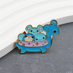 1pc Cartoon Alloy Brooch Animal Pin for Bag Pencil Case Personality Accessories