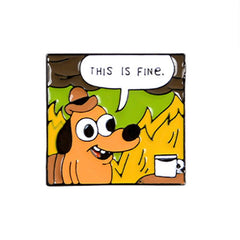 Yellow Dog Brooch House On Fire