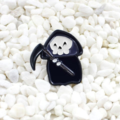 Cloak Skull Sickle Death God Brooch