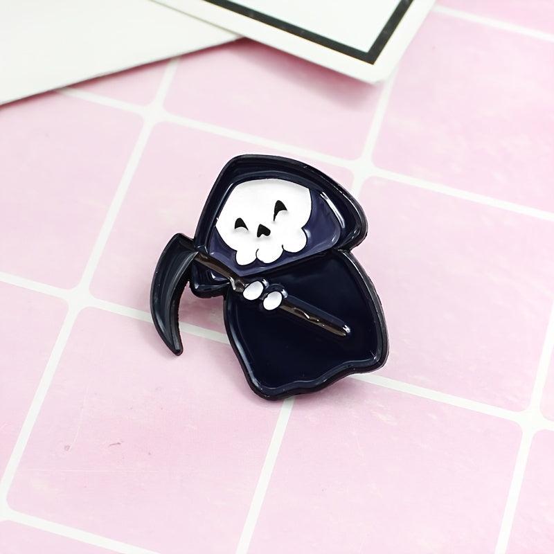 Cloak Skull Sickle Death God Brooch