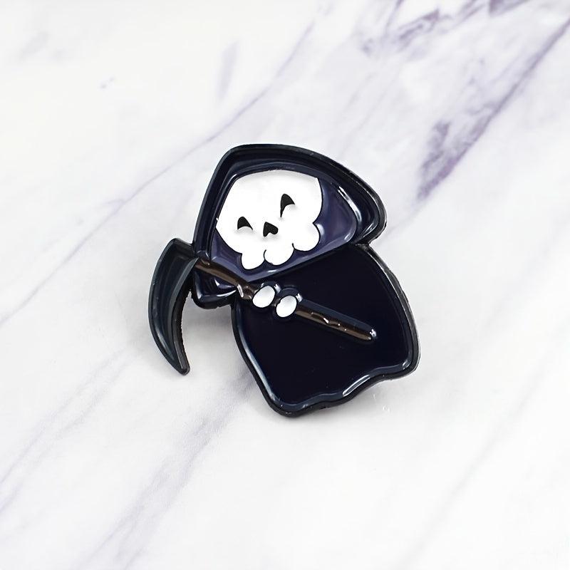 Cloak Skull Sickle Death God Brooch