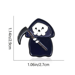 Cloak Skull Sickle Death God Brooch