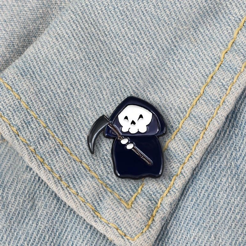 Cloak Skull Sickle Death God Brooch