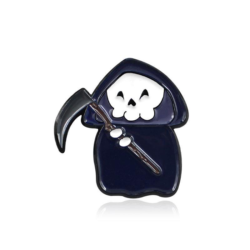 Cloak Skull Sickle Death God Brooch