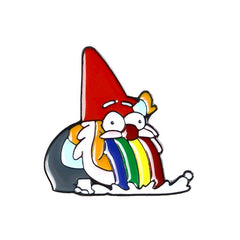 Rainbow Tongue Gnome Brooch