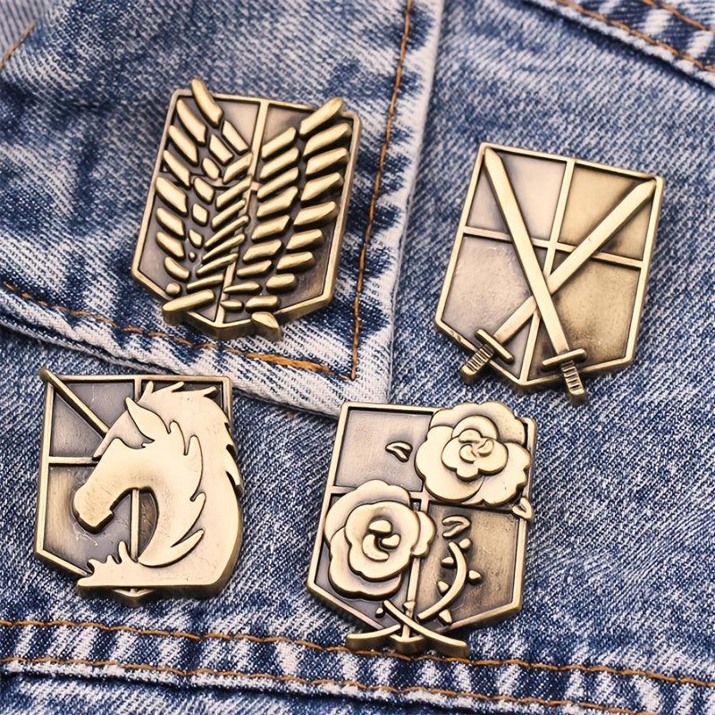 Metal Pins for Men Horse Flower Wings Sword Brooches