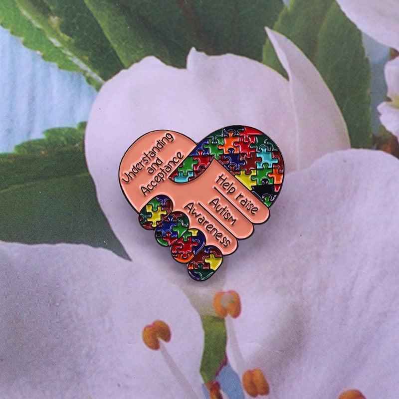 Red Heart Brooch For Men Creative Pin For Men