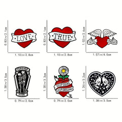 Red Heart Skull Brooch Forever Together Pin Badge