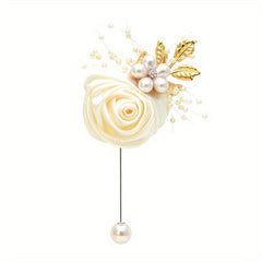 Men's Rose Brooch Wedding Flower Pin Prom