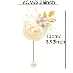 Men's Rose Brooch Wedding Flower Pin Prom