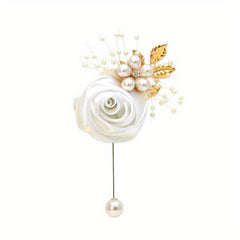 Men's Rose Brooch Wedding Flower Pin Prom