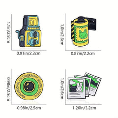 Film Camera Lens Photo Decorative Brooch For Men