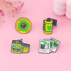 Film Camera Lens Photo Decorative Brooch For Men
