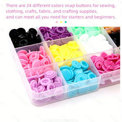 360PCS Plastic Snap On Buttons and Tool Set, 24 Colors for Men