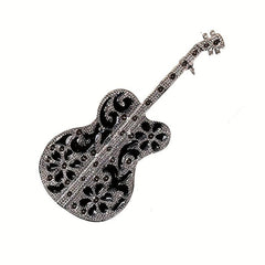 Men's Vintage Guitar Violin Brooch Instrument Pin Badge