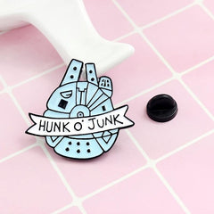 Funny HUNK O' JUNK Hand-lettered Brooch