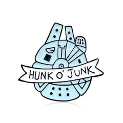 Funny HUNK O' JUNK Hand-lettered Brooch