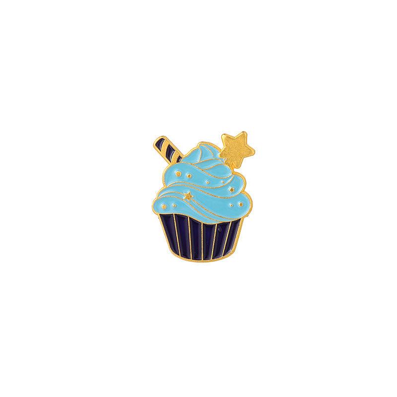 Ice Cream Cup Alloy Brooch Creative Cartoon Cone Shaped Baking Varnish Pin