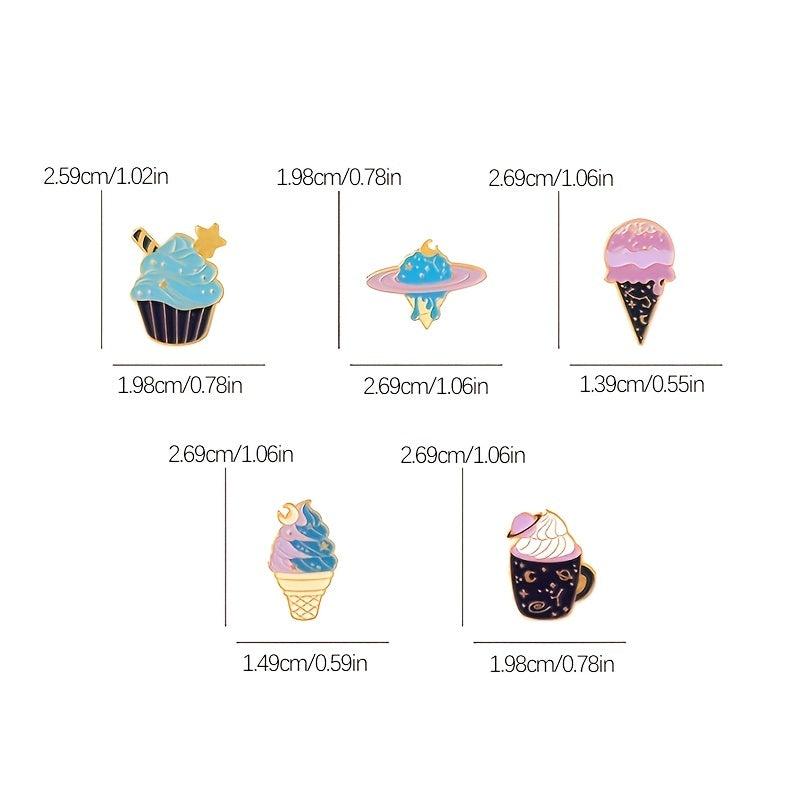 Ice Cream Cup Alloy Brooch Creative Cartoon Cone Shaped Baking Varnish Pin