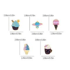 Ice Cream Cup Alloy Brooch Creative Cartoon Cone Shaped Baking Varnish Pin