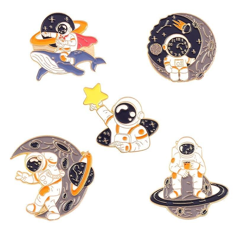 Art Enamel Lapel Pin Set Funny Cartoon Enamel Brooch Pin Pack