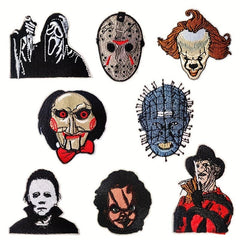 8pcs Halloween Iron On Patches Embroidered Applique Repair Patch DIY Craft