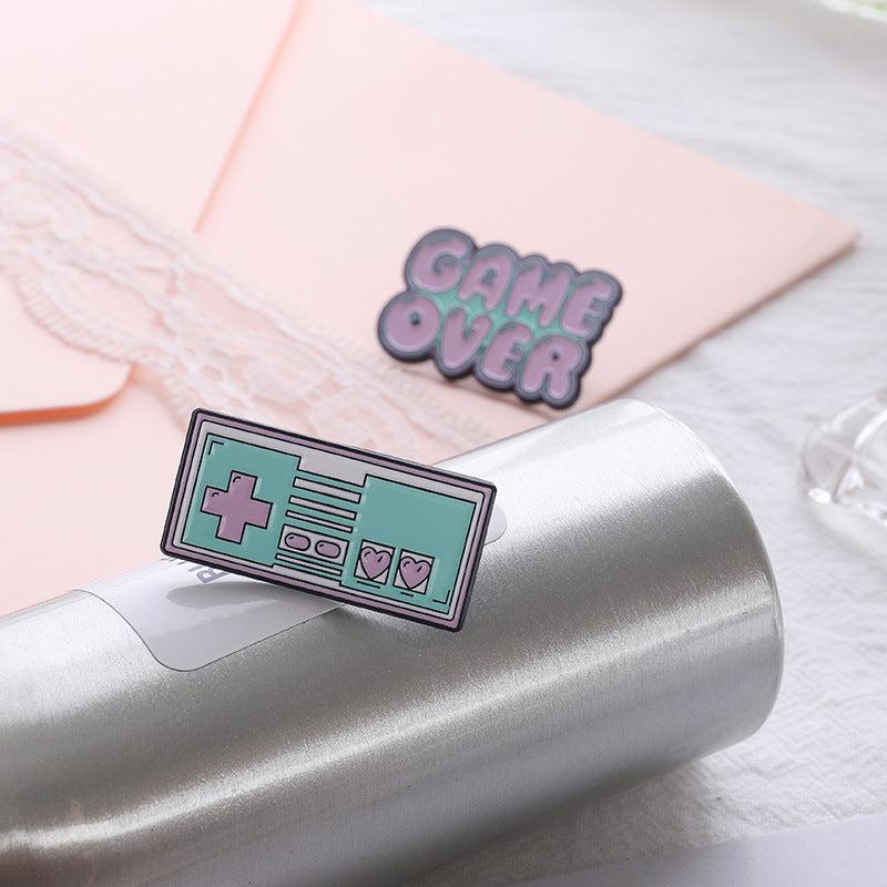 Game Tape Cartoon Brooch and High Brooch Set