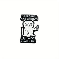 Funny Cartoon Cat Enamel Pin Brooch