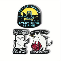 Funny Cartoon Cat Enamel Pin Brooch