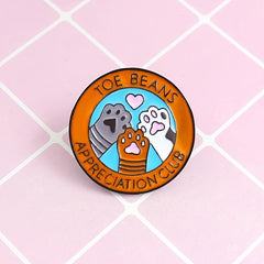 Cute Cat Paws Round Brooch Pin