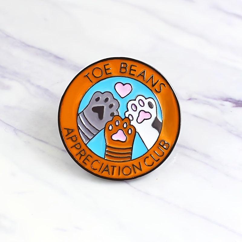 Cute Cat Paws Round Brooch Pin