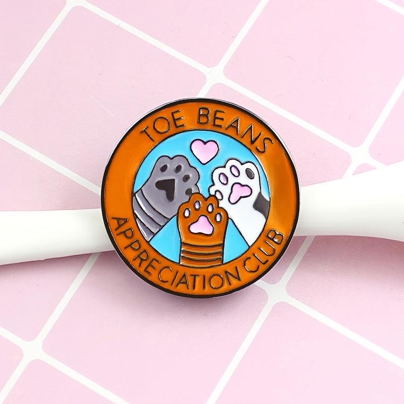 Cute Cat Paws Round Brooch Pin