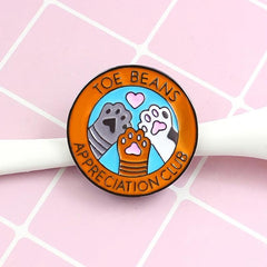 Cute Cat Paws Round Brooch Pin
