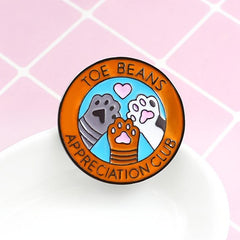 Cute Cat Paws Round Brooch Pin