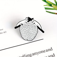Brain Knitting Brooch Cartoon Jewelry