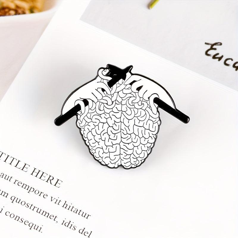 Brain Knitting Brooch Cartoon Jewelry
