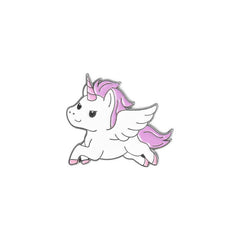 5pcs Cartoon Alloy Paint High Unicorn Brooch Pink Skull Pony Collar Pin