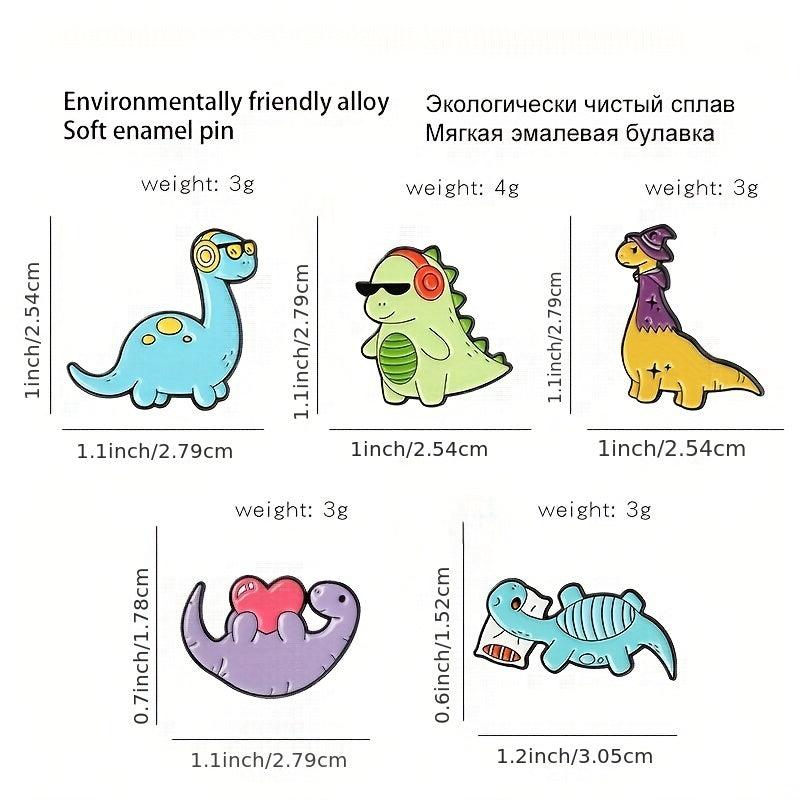 Dino Enamel Pins Animal Brooches for Kids Backpack