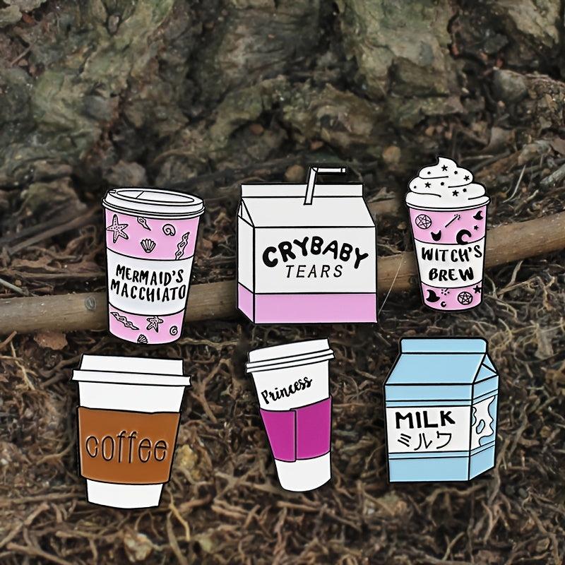 CRYBABY TEARS Milk Tea Brooch with Ice Cream Cup Design
