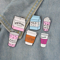 CRYBABY TEARS Milk Tea Brooch with Ice Cream Cup Design