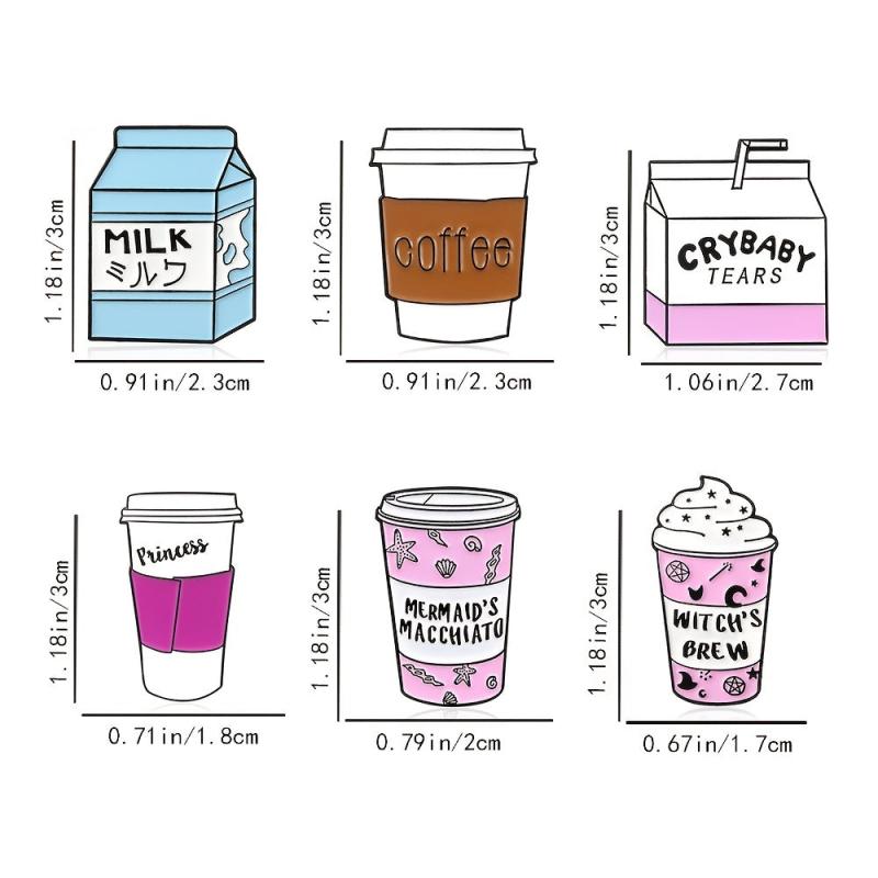 CRYBABY TEARS Milk Tea Brooch with Ice Cream Cup Design