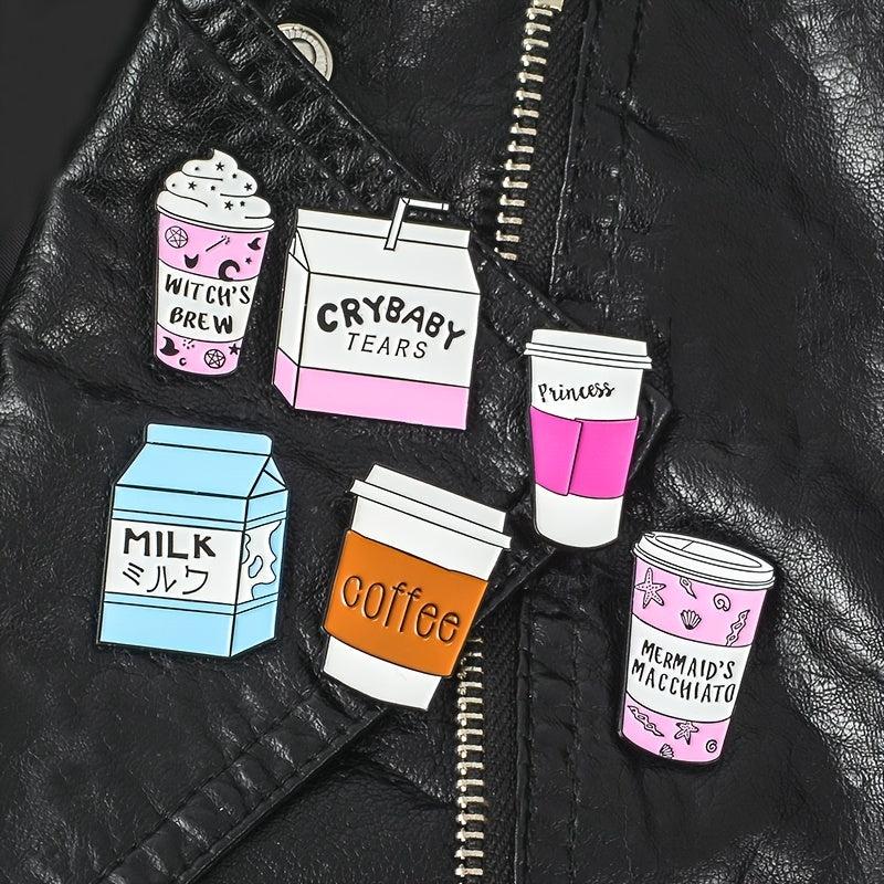 CRYBABY TEARS Milk Tea Brooch with Ice Cream Cup Design