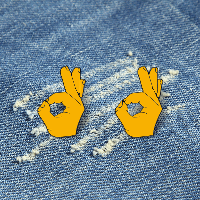 OK Gesture Enamel Pin Brooch Lapel Badge Accessories