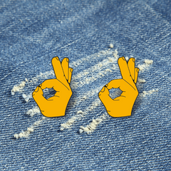 OK Gesture Enamel Pin Brooch Lapel Badge Accessories