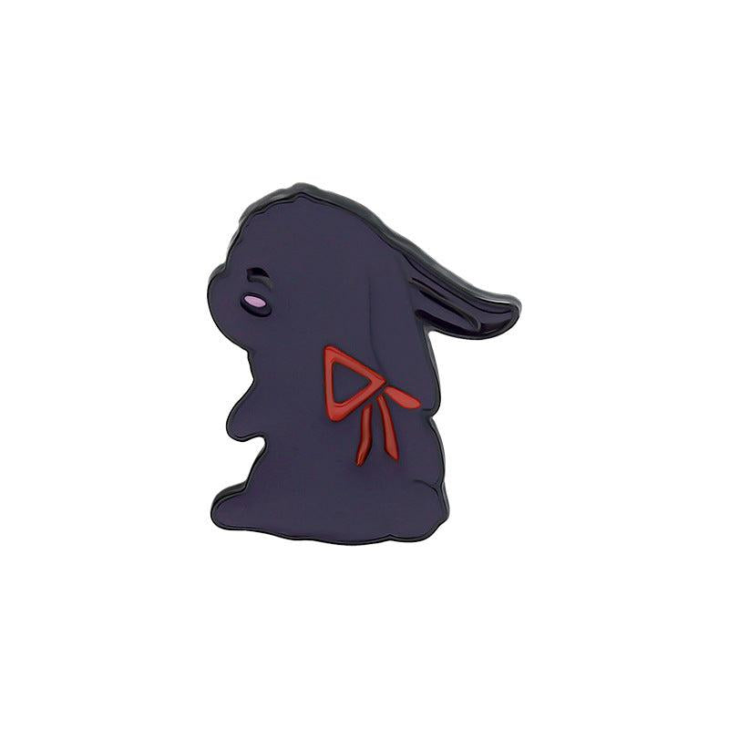 2pcs Cartoon And Rabbit Brooches Enamel Baking Varnish Rabbit Pin Collar