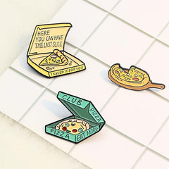 Cartoon Pizza Series Brooch - Last Slice Pizza Club