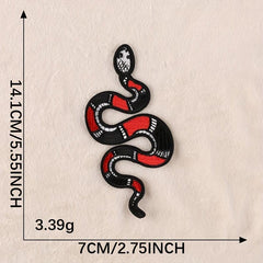 4pcs Boys Snake Flower Embroidery DIY Patch for Clothes B