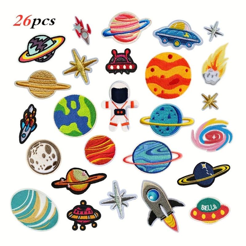 26pcs Planet Pattern Embroidered Patch Sew On Embroidered Applique Repair Patch