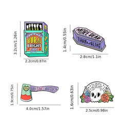 Coffin Match Brooch Cartoon Pins For Jackets