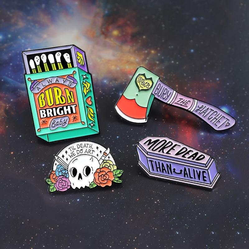 Coffin Match Brooch Cartoon Pins For Jackets
